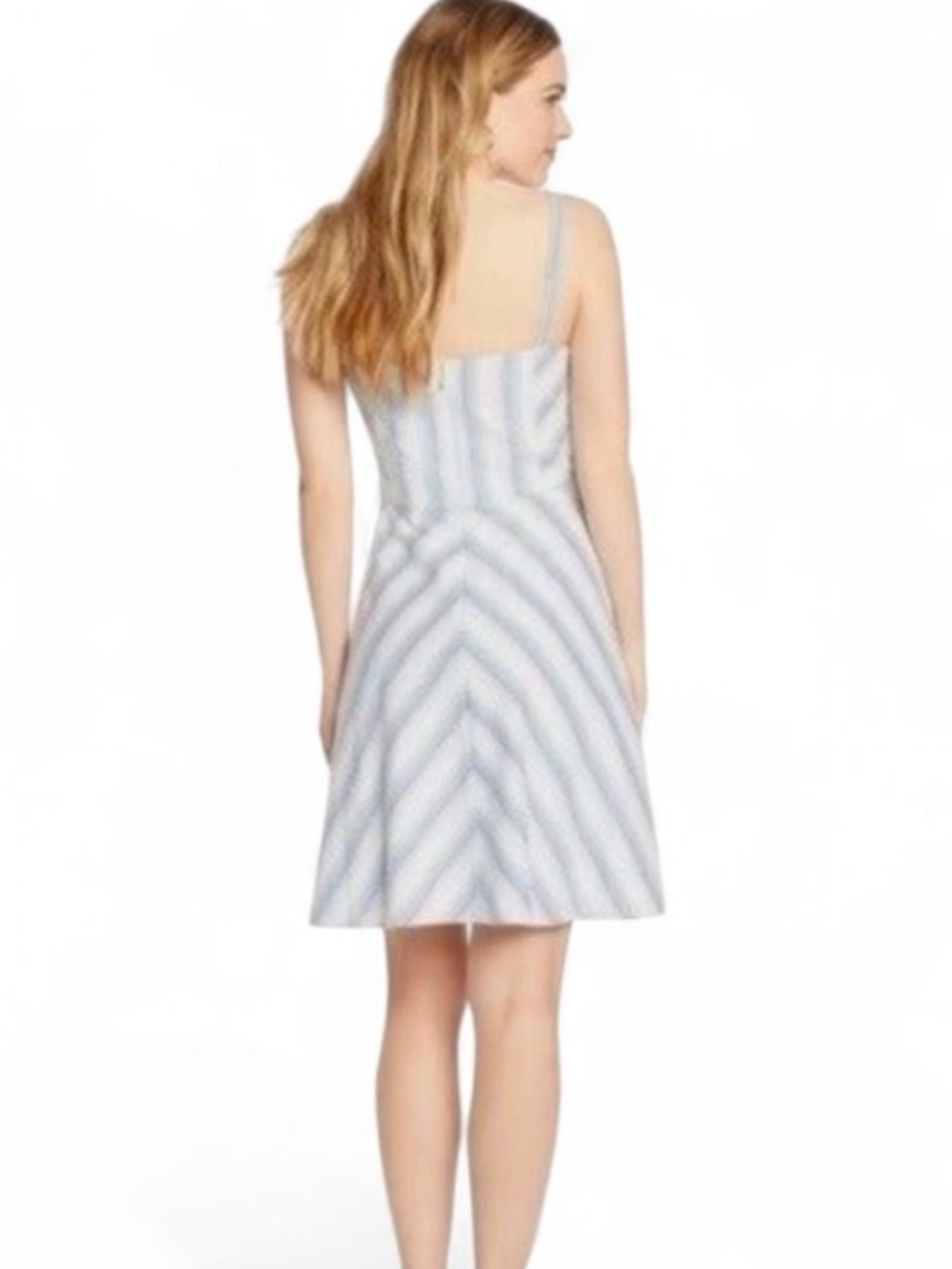Draper James Seersucker Spaghetti Strap Brystol Striped 100% Cotton Dress Sz 10 - Picture 2 of 12